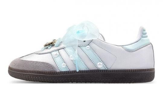 Кроссовки Adidas Originals Samba Skateboard Shoes Unisex Low-Top Silver/Cyan B75806