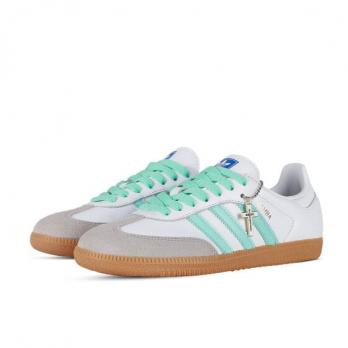 Кроссовки Adidas Originals Samba Skateboard Shoes Unisex Low-Top White Green Gray IE3437