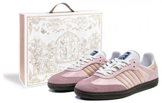 Кроссовки Adidas Originals Samba Skateboard Shoes Unisex Low-Top Pink/Gold B75806