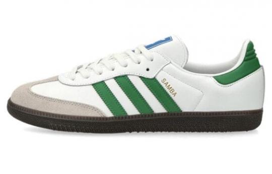 Кроссовки Adidas Originals Samba Skateboard Shoes Unisex Low-Top Beige Green IG1024