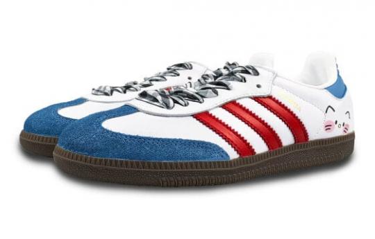 Кроссовки Adidas Originals SAMBA OG Skateboard Shoes Unisex Low-Top White Red/Blue IG1024