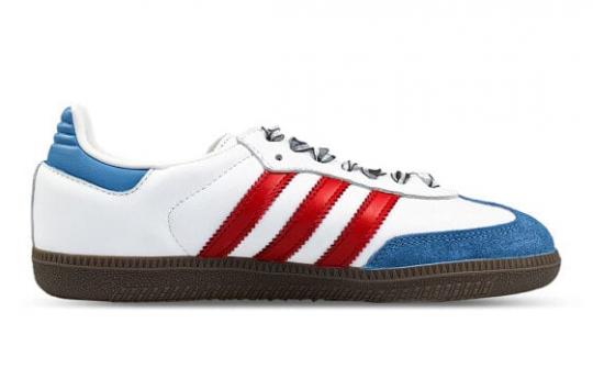 Кроссовки Adidas Originals SAMBA OG Skateboard Shoes Unisex Low-Top White Red/Blue IG1024