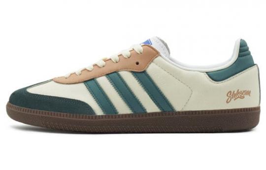 Кроссовки Adidas Originals SAMBA OG Skateboard Shoes Unisex Low-Top Beige Green IG1024