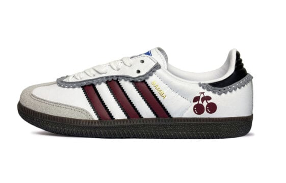 Кроссовки Adidas Originals Samba Skateboard Shoes Women's Low-Top Burgundy/white/grey IG1024
