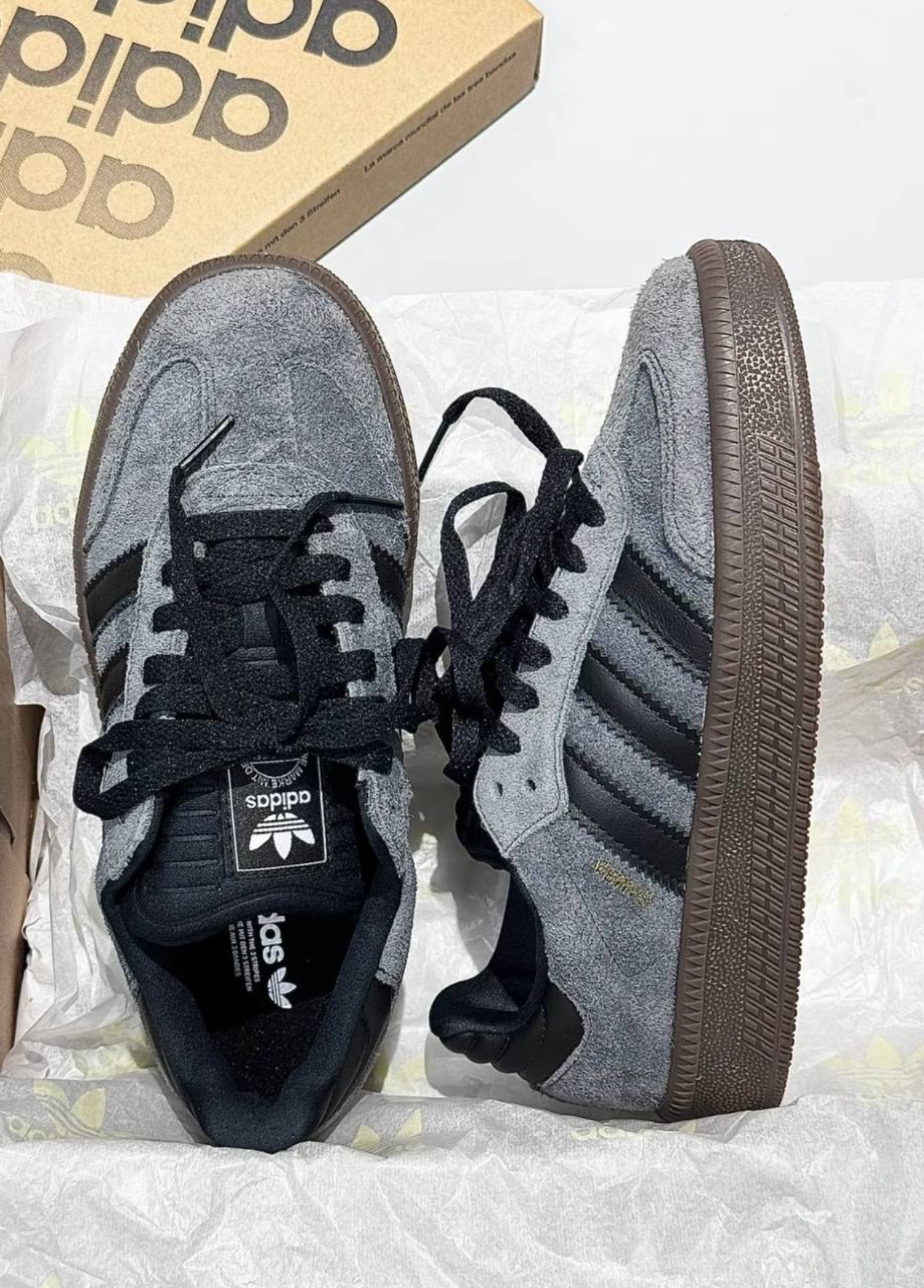 Кроссовки Adidas Samba XLG Dark Grey Black ID3201