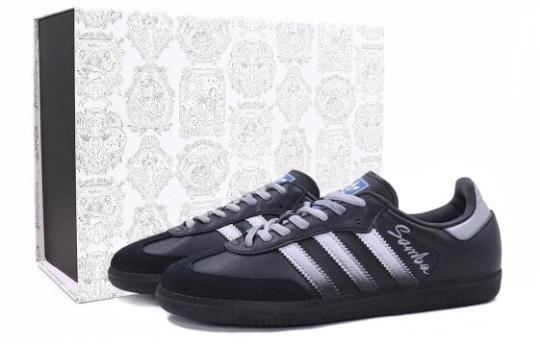 Кроссовки Adidas Originals SAMBA OG Skateboard Shoes Unisex Low-Top Black White Gray B75807