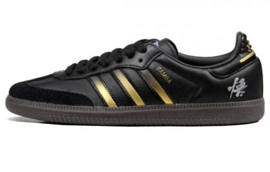 Кроссовки Adidas Originals SAMBA OG Skateboard Shoes Unisex Low-Top Black Gold B75807