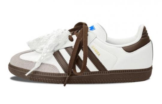 Кроссовки Adidas Originals SAMBA OG Skateboard Shoes Unisex Low-Top White Brown B75806