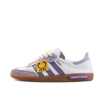 Кроссовки Adidas Originals Samba Skateboard Shoes Women's Low-Top White Purple IF0642