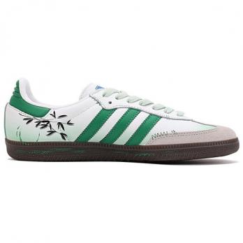 Кроссовки Adidas Originals SAMBA OG Skateboard Shoes Unisex Low-Top White Green Gray IG1024