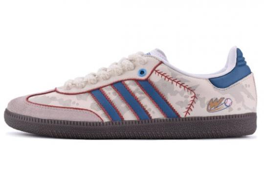 Кроссовки Adidas Originals SAMBA OG Skateboard Shoes Unisex Low-Top White Brown/Blue Red B75806